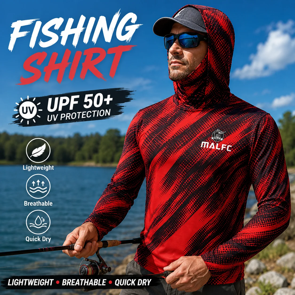 Men's UPF 50+ UV Protection Ho - Fishing Shirt Uv Protection ulasan dan harga