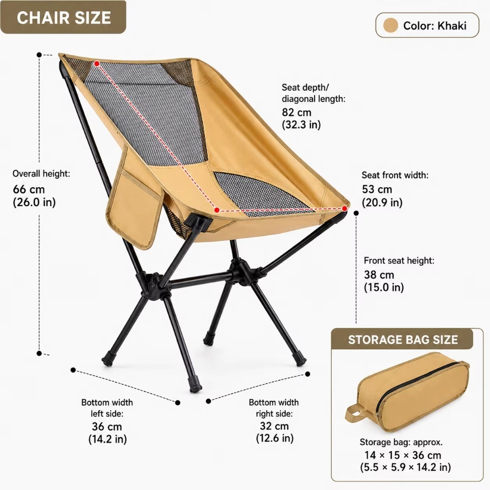 Portable Foldable Camping Chai - Fishing Backpack ulasan dan harga